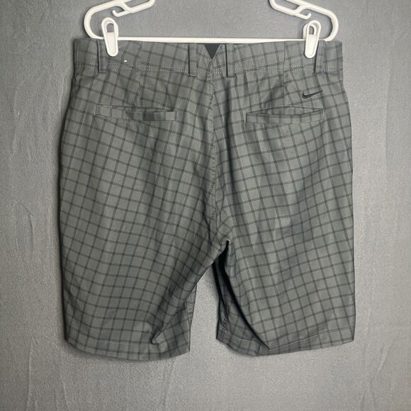 Men's Nike Dri-Fit Golf Shorts Dark Gray Check Size 34 Stretch Anti Slip Band - Picture 4 of 7